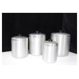 VINTAGE 4 PC. ALUMINUM CANISTER SET