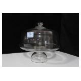11" GLASS CAKE STAND WITH GLASS DOME COMER