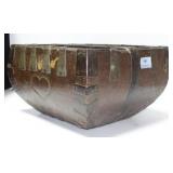 ASIAN WOODEN RICE BASKET - 13" X 13"