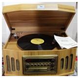REPRODUCTION TABLE TOP RADIO/RECORD PLAYER WITH AL