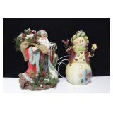 SNOW MAN LAMP AND COMPOSITE SANTA - 12"