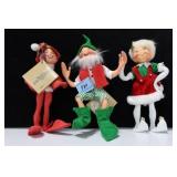 3 CHRISTMAS ANNALEE DOLLS