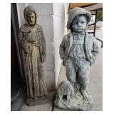2 CONCRETE YARD STATUES - 26"