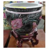 ASIAN JARDINAIRE ON MAHOGANY STAND