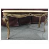 MARBLE TOP/METAL BASE SOFA TABLE
