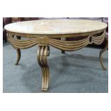 MARBLE TOP/METAL BASE COCKTAIL TABLE