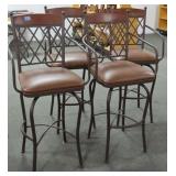 METAL/WOOD SWIVEL BAR STOOL W/ARMS - 4 TIMES BID