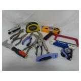 HOUSEHOLD TOOLS: TAPE MEASURE, PLIERS, HEX KEY