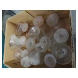 20 CLEAR AND PINK GLASS SHERBETS