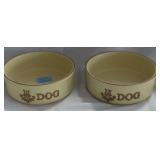 2 PFALTZGRAFF "VILLAGE" DOG BOWLS