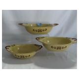 3 FPALTZGRAFF "VILLAGE" SERVING BOWLS: 9 1/2",
