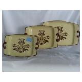 3 PFALTZGRAFF "VILLAGE" SERVING TRAYS: 11", 12
