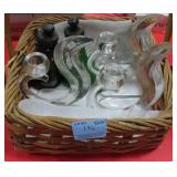 CANDLE HOLDERS, SALT CELLARS, OIL & VINEGAR