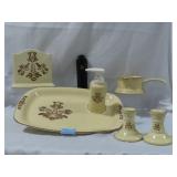 PFALTZGRAFF "VILLAGE" PLATTER, CANDLE STICKS, NAPK
