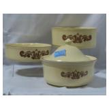 PFALTZGRAFF "VILLAGE" COVERED CASSEROLEE AND 2