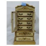 CHEST ON CHEST STYLE JEWELRY BOX WITH COSTUME
