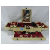 VINTAGE JEWLERY BOX WITH COSTUME JEWELRY
