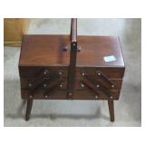 VINTAGE SEWING BOX WITH NOTIONS