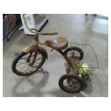 ANTIQUE AMF JUNIOR TRICYCLE WITH BASKET