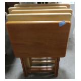 5 WOODEN TV TRAYS