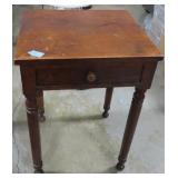 ANTIQUE WALNUT ONE DRAWER NIGHT STAND