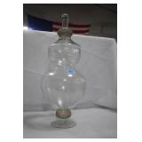 22" COVERED DECORATIVE GLASS JAR