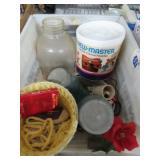 HOUSEHOLD: #7 & #14 QT. BALL JARS, ENAMELWARE PAIL