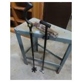 METAL TOOL STAND AND 3 CANES