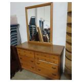 HARD ROCK MAPLE DRESSER WITH MIRROR