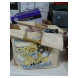 KNITTING BASKET WITH CRAFTING SUPPLIES