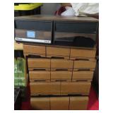 6 VHS AND CASSETTE STORAGE DRAWERS