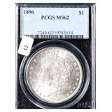 1896 PCGS MS62 MORGAN DOLLAR