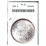 1889 MORGAN DOLLAR ANAX MS63