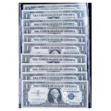 10 SILVER CERTIFICATES
