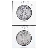 TWO WALKING HALF DOLLARS