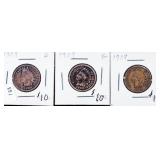 3 1909 INDIAN HEAD CENTS