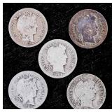 5 BARBER DIMES