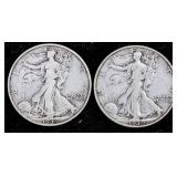 TWO WALKING HALF DOLLARS