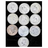 10 40 % SILVER HALF DOLLARS