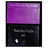 TWO PROOF SETS 1982 1990