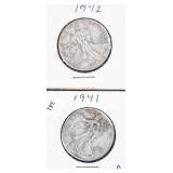 TWO WALKING HALF DOLLARS