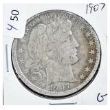 1907 BARBER HALF DOLLAR