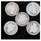5 BARBER DIMES