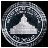 PROOF CONGRESS SILVER DOLLAR W BOX PAPERS