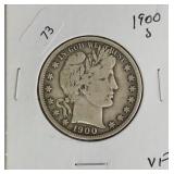 1900 S BARBER HALF DOLLAR  VF