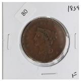 1839 LARGE CENT  F NICE PLANCHET