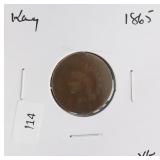 1865 INDIAN HEAD CENT VG KEY