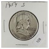 1954 S FRANKLIN HALF DOLLAR