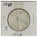 1918 WALKIN G HALF DOLLAR  G