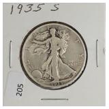 1835 S WALKING HALF DOLLAR  VG